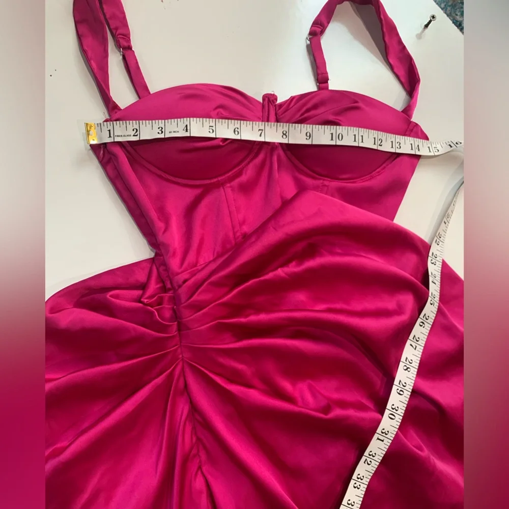 Fashion Nova woman’s with love Magenta Satin Dress size S NWT